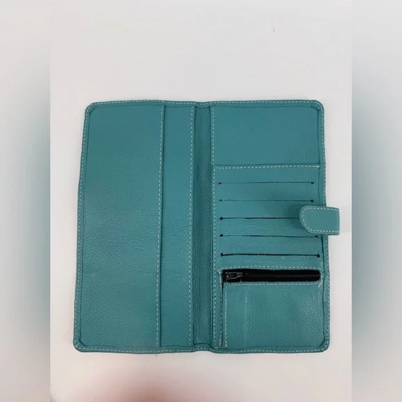 Travel Passport Holder Wallet Holder Blue Genuine Leather Card Cover - Picture 4 of 6